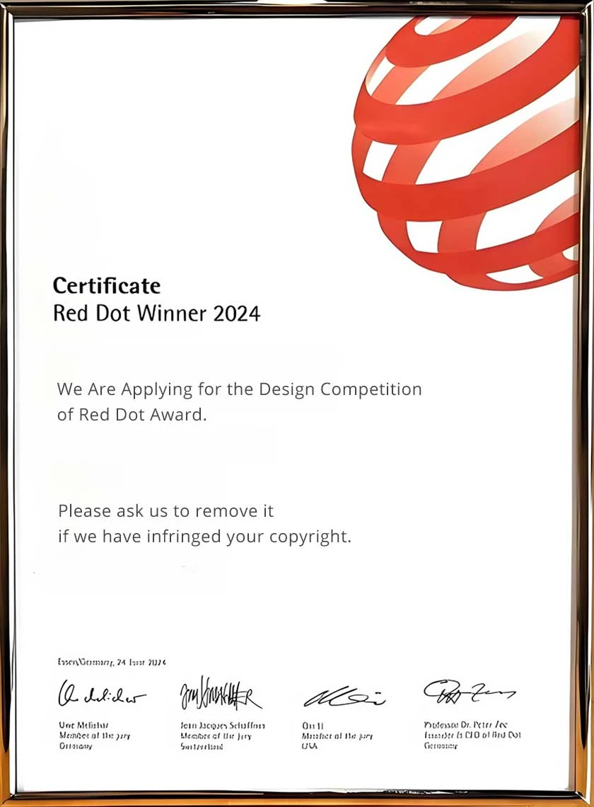 Red Dot Award - Vincitore del certificato che presenta domanda per il 2024